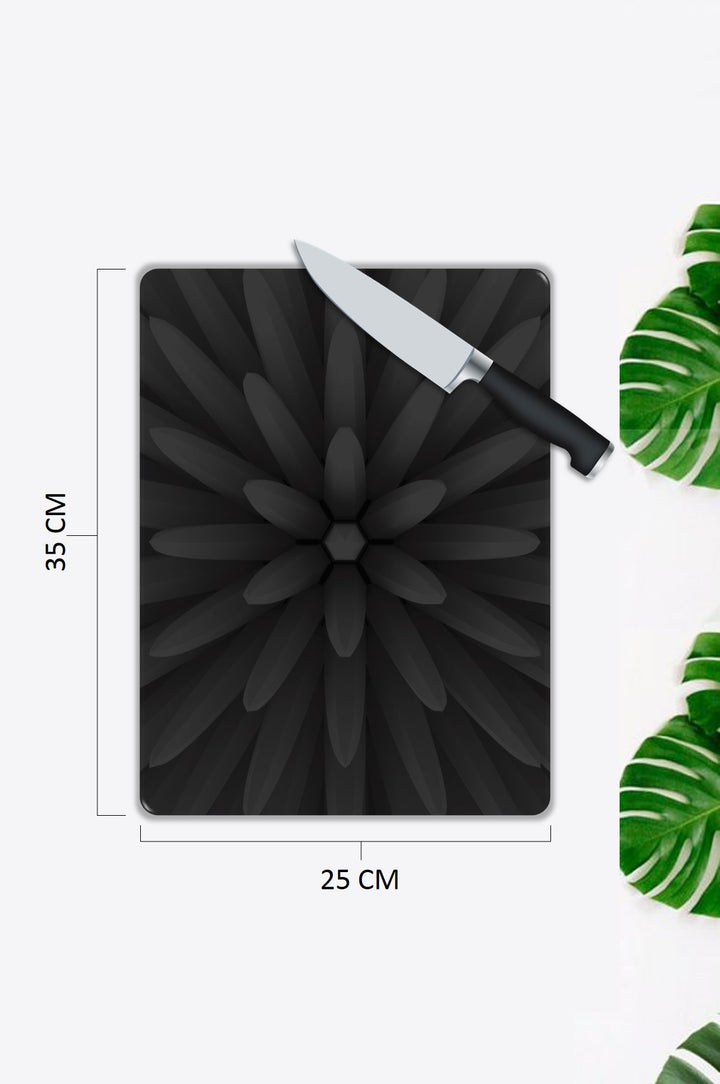 Siyah Desen Cam Kesme Tablası