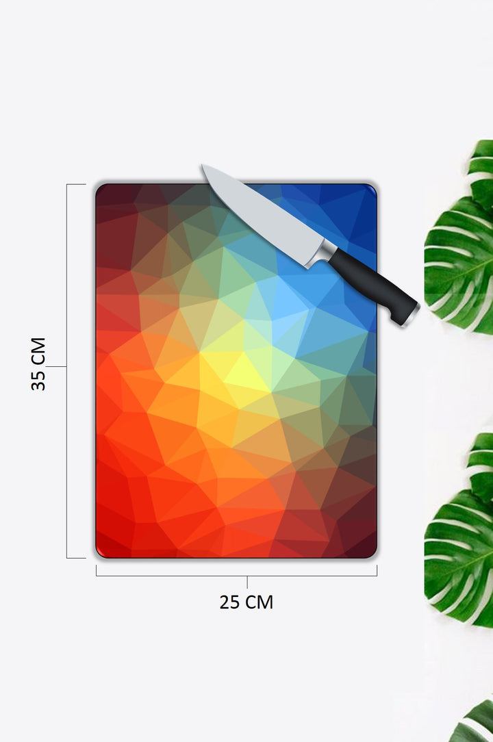 Renkli Desen Cam Kesme Tablası