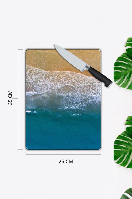 Sahil Desen Cam Kesme Tablası