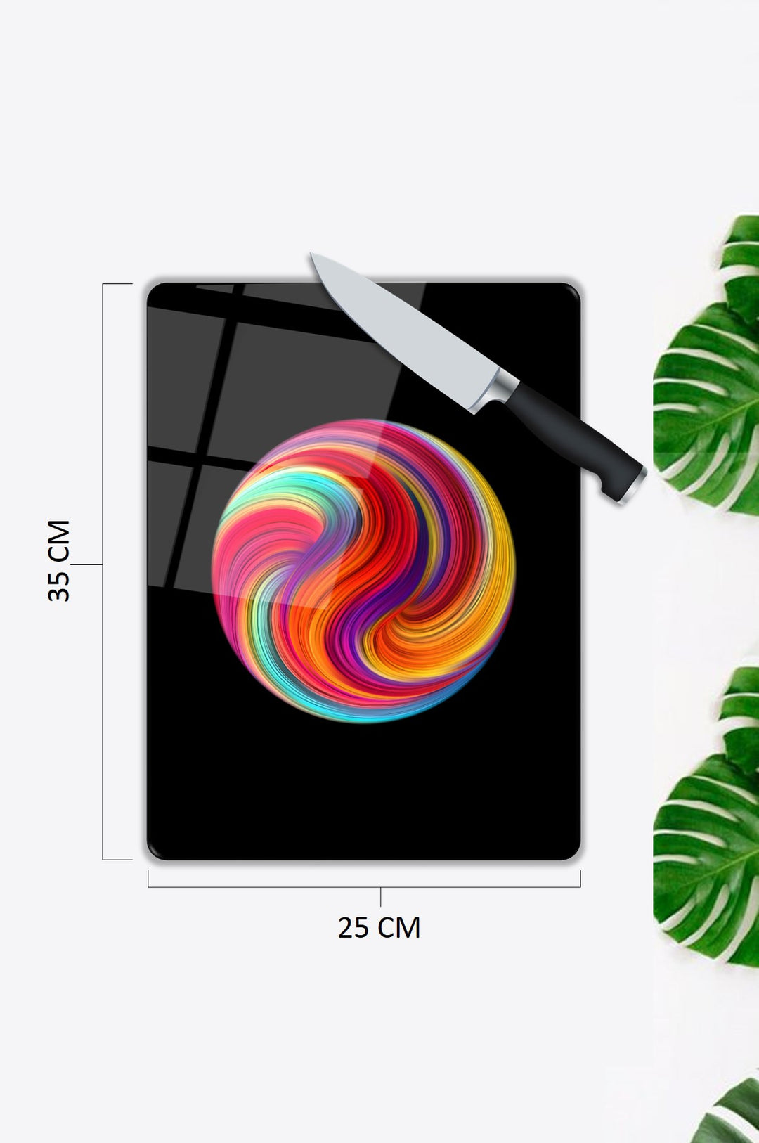 Renkli Desen Cam Kesme Tablası