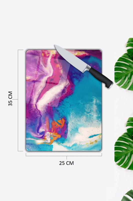 Renkli Desen Cam Kesme Tablası