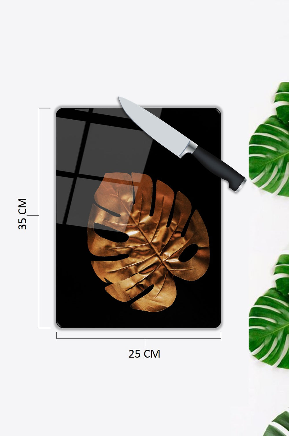 Yaprak Desen Cam Kesme Tablası