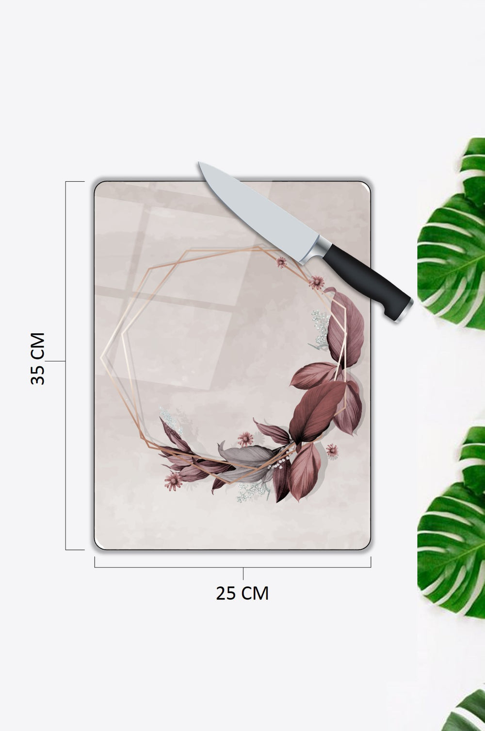 Yaprak Desen Cam Kesme Tablası