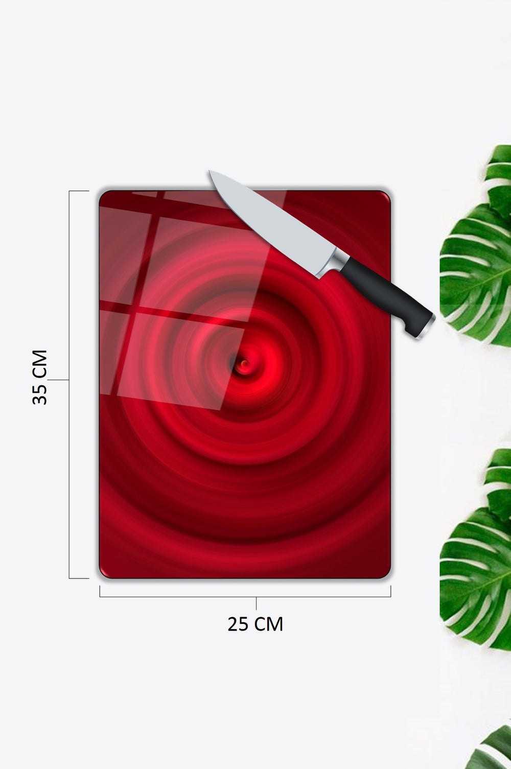 Kırmızı Girdap Desen Cam Kesme Tablası