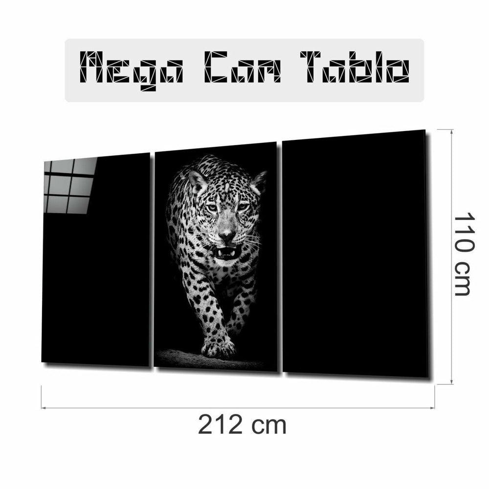 Karanlıktaki Leopar Mega Cam Tablo