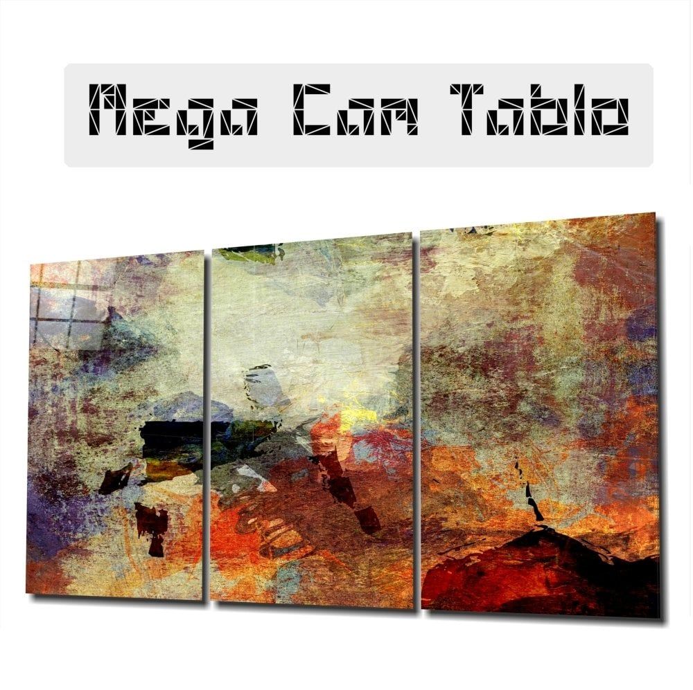 Soyut Renkler Mega Cam Tablo