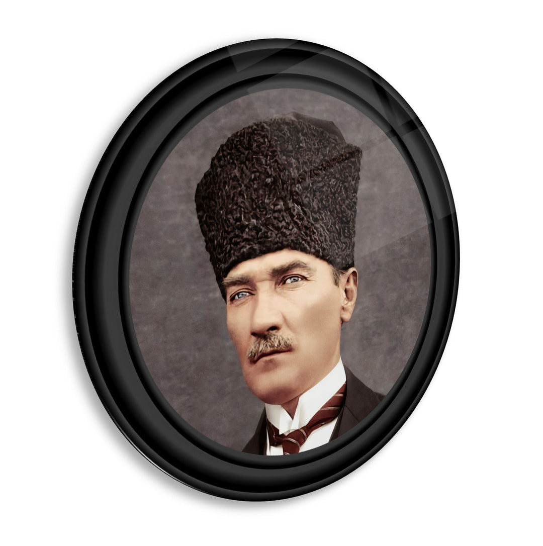 Atatürk Yuvarlak Cam Tablo