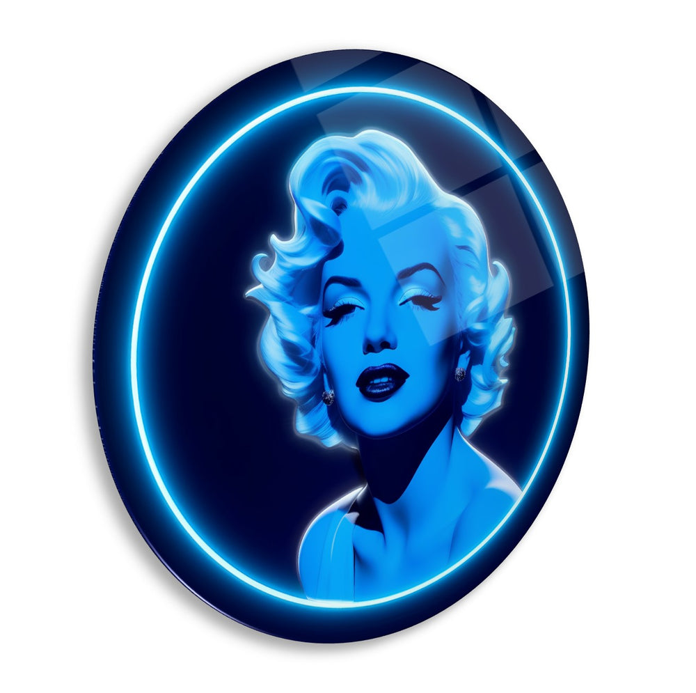 Neon Görünümlü Marilyn Monroe Cam Tablo